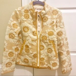 Anthropologie tilly embroidered sherpa jacket NWT